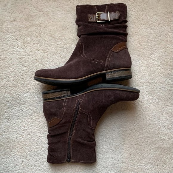 Earth Avani Brown Leather Boots Size US 9 - Picture 3 of 10